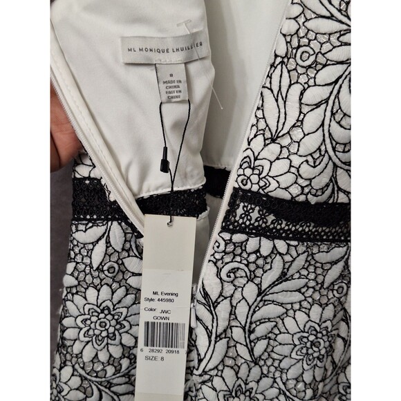 NWT Anthropologie Monique Lhuillier Tiered Lace Gown Sz 8 Floral High Low Formal - Picture 7 of 16